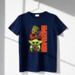 Mashup Groot and Baby Yoda Holding Football Cleveland Browns 6 T Shirt.jpg