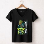 Mashup-Philadelphia-Eagles-Groot-Baby-Yoda-Football-5-Womens-V-Neck
