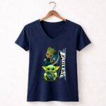 Mashup-Philadelphia-Eagles-Groot-Baby-Yoda-Football-9-Womens-V-Neck