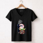 Mashup Yankees Groot Braves Baby Yoda 5 Womens V Neck.jpg