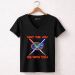 May The 4th Be With You Florida Gators Lightsaber 5 Womens V Neck.jpg