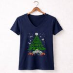 May The Force Be With You Christmas Tree Baby Yoda Ornaments Stars and X Wing 9 Womens V Neck.jpg