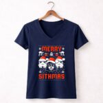 Merry20Sithmas20Star20Wars20Darth20Vader20Stormtrooper20Santa20Robot20Holiday 9 Womens V Neck.jpg