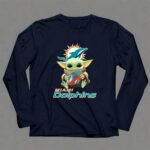 Miami Dolphins Baby Yoda Holding Football With Team 9 Long Sleeves.jpg