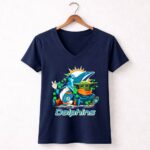 Miami-Dolphins-Leprechauns-Gnomes-Baby-Yoda-Hug-9-Womens-V-Neck