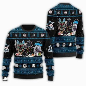 Miami Marlins Star Wars Bounty Hunters Ugly Christmas Sweater 1.jpg
