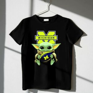 Michigan Wolverines Baby Yoda Football 1 T Shirt 2.jpg