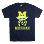 Michigan Wolverines Baby Yoda Football Fan Character M 9 T Shirt 2.jpg