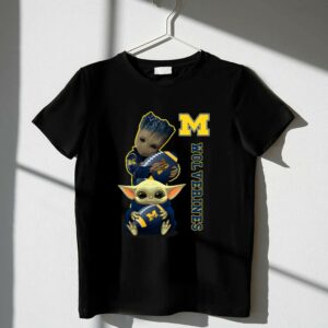 Michigan Wolverines Groot And Baby Yoda Football 1 T Shirt 2.jpg