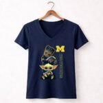 Michigan Wolverines Groot And Baby Yoda Football 9 Womens V Neck 2.jpg