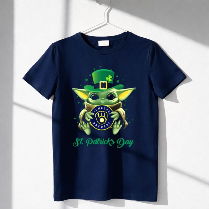 Milwaukee Brewers Baby Yoda St Patricks Day 1 T Shirt
