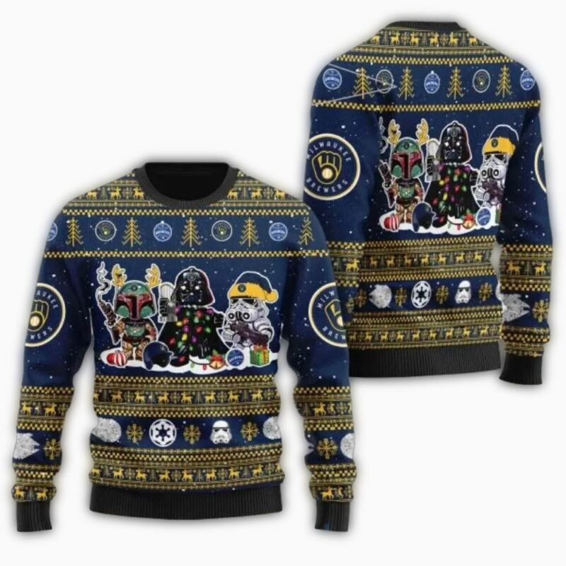 Milwaukee Brewers Star Wars Holiday Ugly Christmas Sweater 1.jpg
