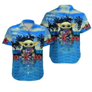 New England Patriots Baby Yoda Graphic Tropical Hawaiian Shirt 1.jpg