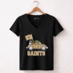 New Orleans Saints Darth Vader Baby Yoda Car Star Wars Driving 5 Womens V Neck.jpg