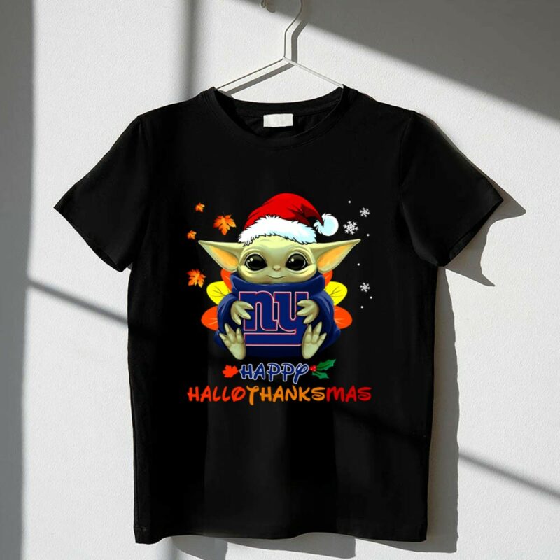 New York Giants Baby Yoda Happy Hallothanksmas 1 T Shirt