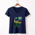 New York Jets Baby Yoda Football Star Wars Crossover 9 Womens V Neck.jpg