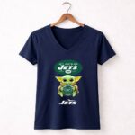 New York Jets Baby Yoda Hug Jets 9 Womens V Neck.jpg