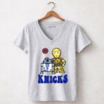 New York Knicks Star Wars R2 D2 C 3PO 9 Womens V Neck.jpg