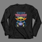 New York Rangers Baby Yoda Holding Hockey Puck 4 Long Sleeves.jpg