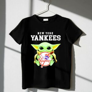 New York Yankees Baby Yoda Holding Team Baseball Emblem Shirt