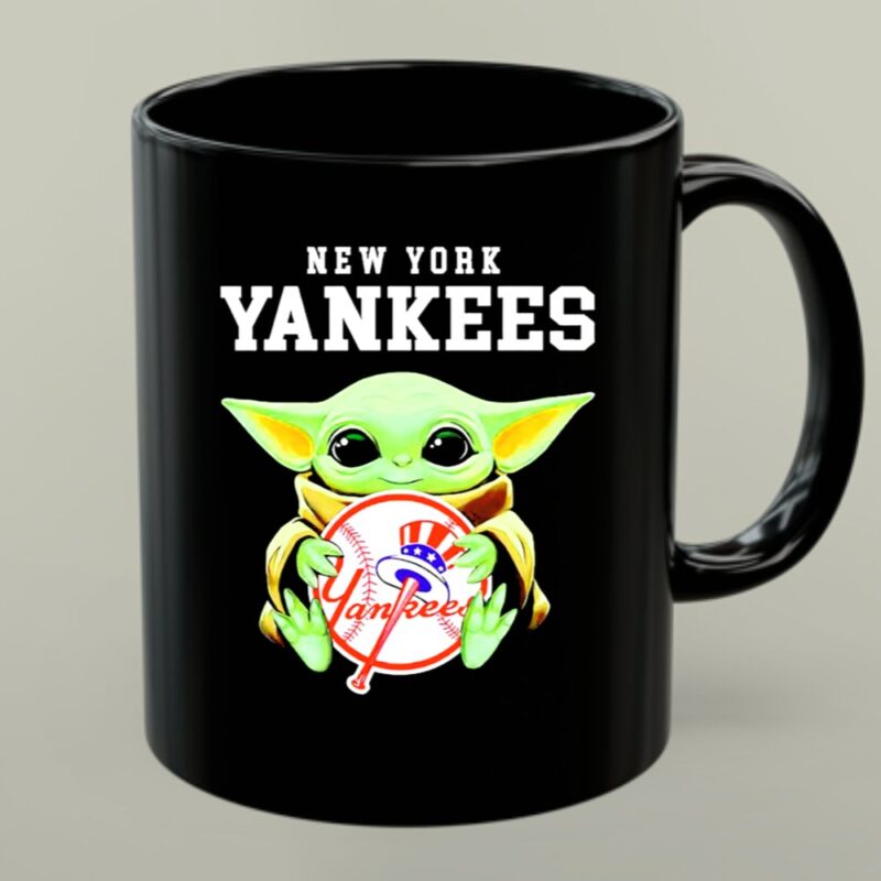 New York Yankees Baby Yoda Holding Team Baseball Emblem 1 mug.jpg