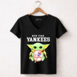 New-York-Yankees-Baby-Yoda-Holding-Team-Baseball-Emblem-5-Womens-V-Neck