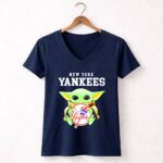 New-York-Yankees-Baby-Yoda-Holding-Team-Baseball-Emblem-9-Womens-V-Neck