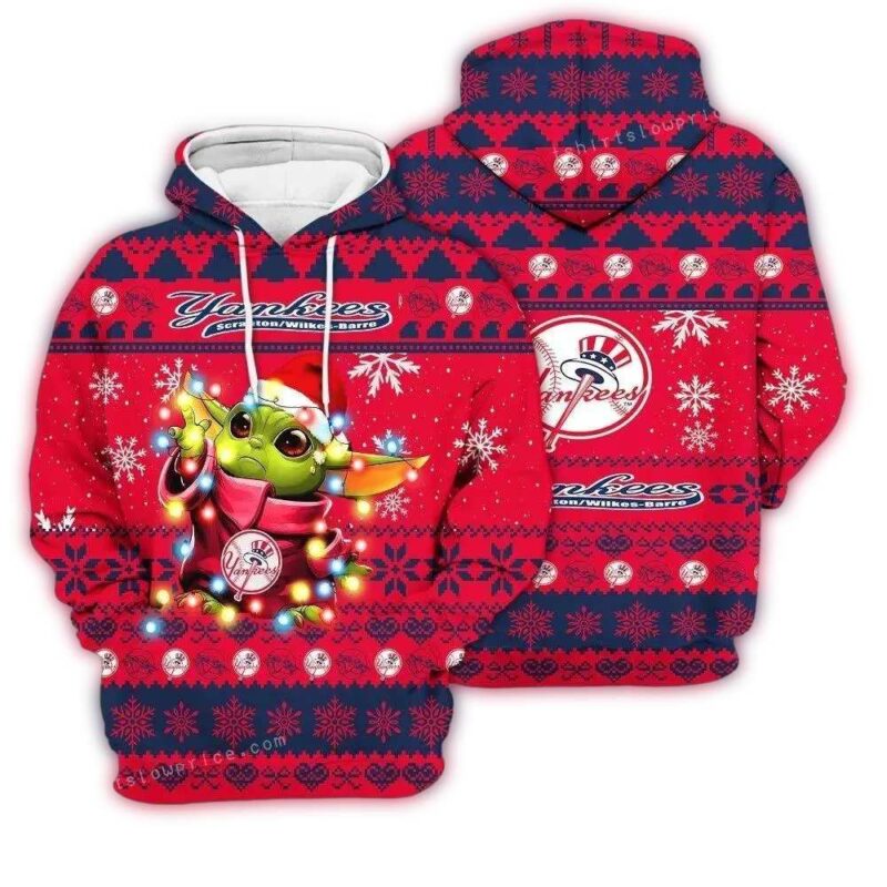 New York Yankees Baby Yoda Star Wars Christmas 3D Hoodie 1.jpg