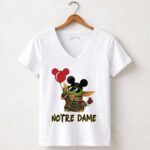 Notre Dame Baby Yoda Mickey Balloons 5 Womens V Neck 1.jpg