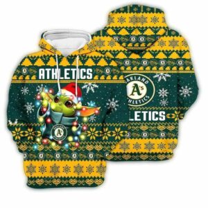 Oakland Athletics Baby Yoda Star Wars Sports Football American Ugly Christmas 3D Hoodie 1.jpg