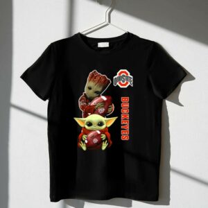 Ohio State Buckeyes Baby Groot And Baby Yoda Football 1 T Shirt.jpg