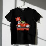 Ohio State Buckeyes Darth Vader Baby Yoda Driving Star Wars Car with Flag 1 T Shirt.jpg
