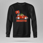 Ohio State Buckeyes Darth Vader Baby Yoda Driving Star Wars Car with Flag 8 Sweatshirt.jpg