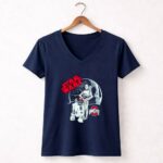 Ohio State Buckeyes Star Wars R2D2 C3 PO 9 Womens V Neck.jpg
