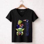 Patriots-Groot-and-Baby-Yoda-with-New-England-Football-7-Womens-V-Neck