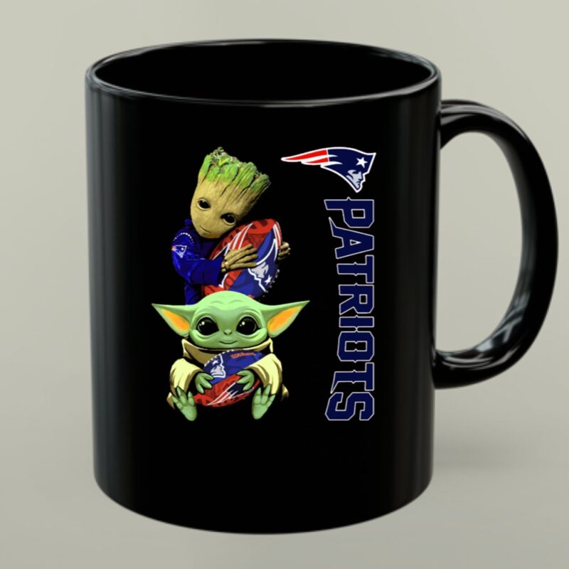 Patriots Groot and Baby Yoda with New England Football Mug 1.jpg