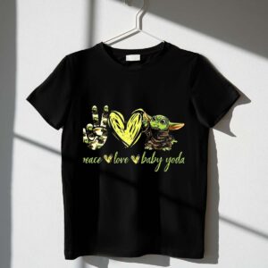 Peace Love Baby Yoda Shirt Star Wars Mandalorian Grogu 1 T Shirt.jpg