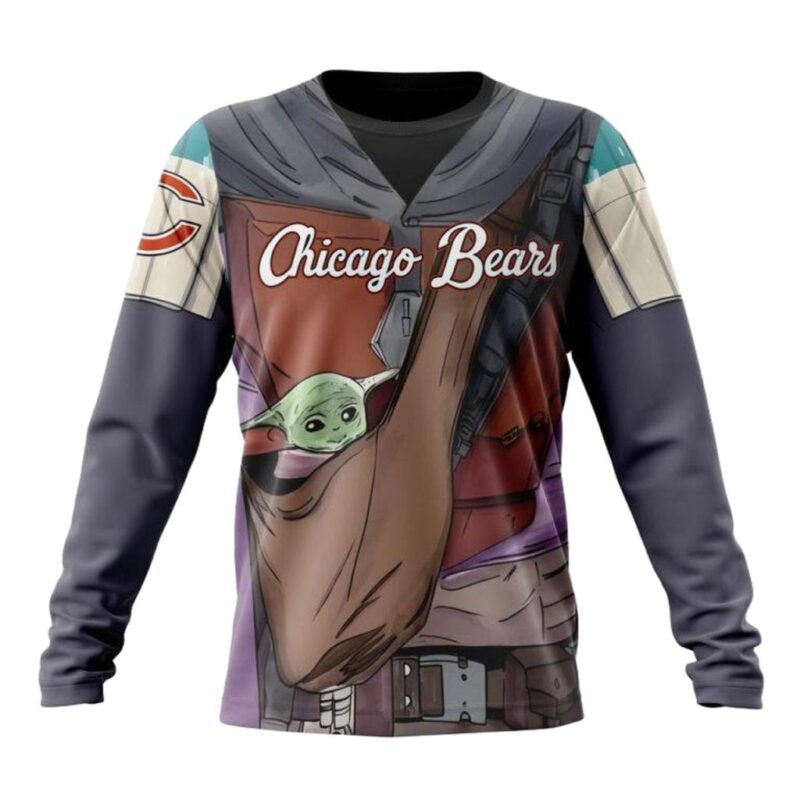 Personalized Chicago Bears Mandalorian And Baby Yoda All Over Print Sweatshirt 1.jpg