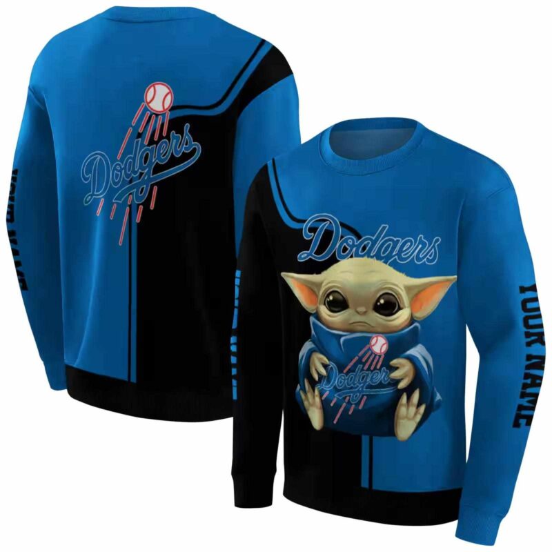 Personalized Los Angeles Dodgers Baby Yoda All Over Print Sweatshirt 1.jpeg