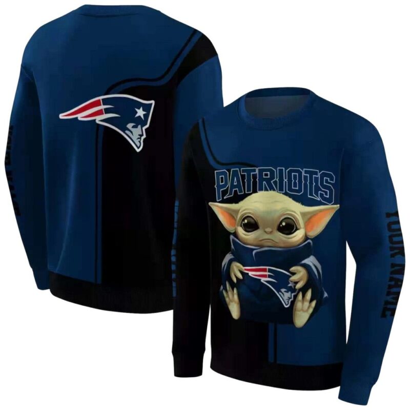 Personalized New England Patriots Baby Yoda All Over Print Sweatshirt 1.jpg