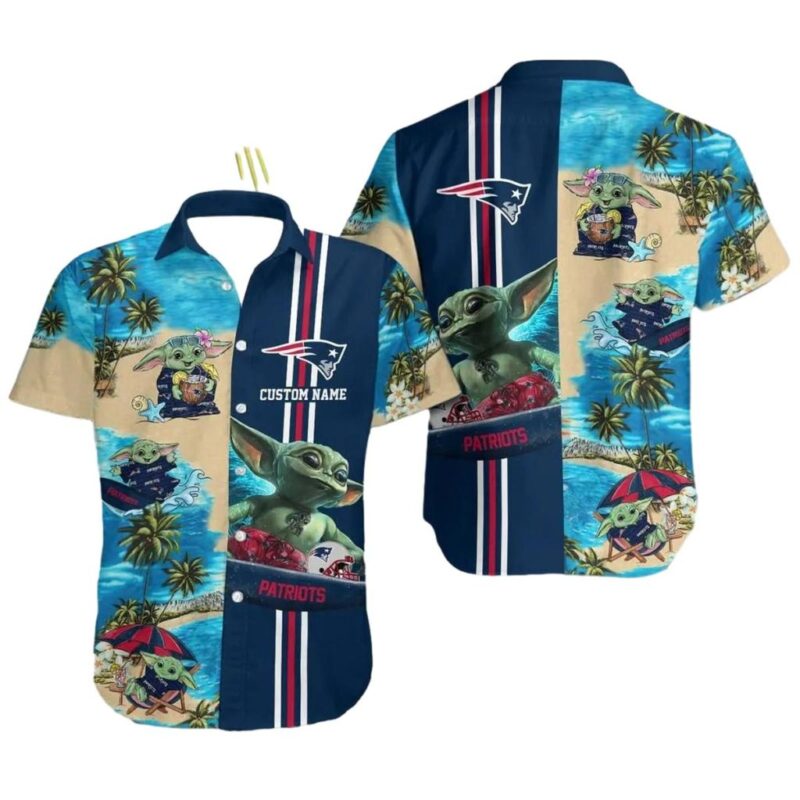 Personalized New England Patriots Baby Yoda Summer Hawaiian Shirt 1.jpg
