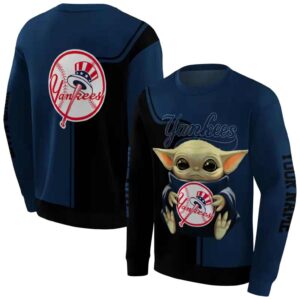 Personalized New York Yankees Baby Yoda All Over Print Sweatshirt 1.jpeg