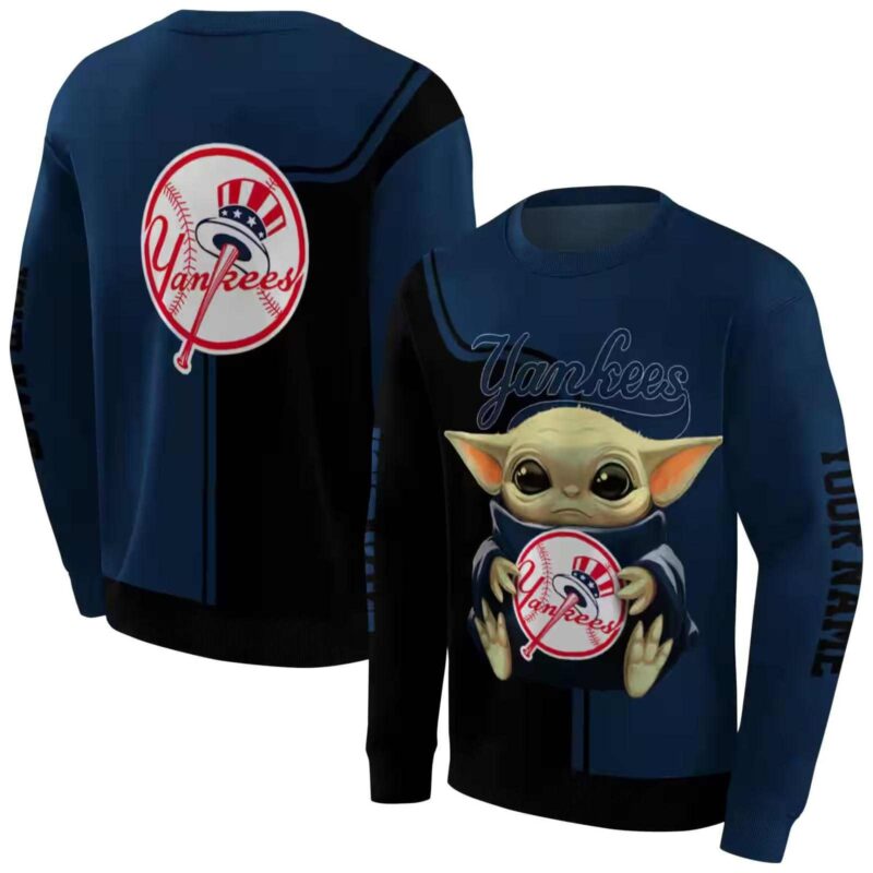 Personalized New York Yankees Baby Yoda All Over Print Sweatshirt 1.jpeg