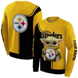 Personalized Pittsburgh Steelers Baby Yoda All Over Print Sweatshirt 1.jpg