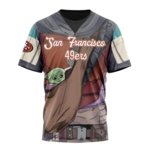 Personalized San Francisco 49ers Mandalorian And Baby Yoda All Over Print T Shirt 1.jpg