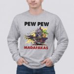 Pew Pew Madafakas Mandalorian Baby Yoda Gun Firing Scene 4 Long Sleeves.jpg