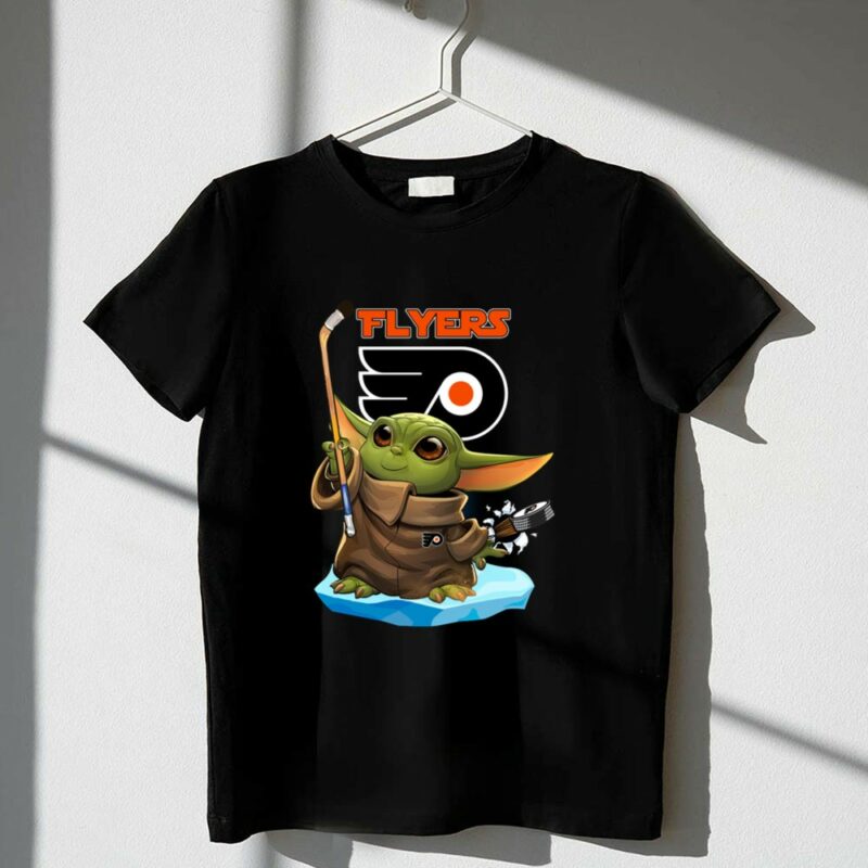 Philadelphia Flyers Baby Yoda Hockey Stick Collaboration 1 T Shirt.jpg