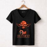Philadelphia Flyers Fans Yoda Star Wars Logo Mashup 5 Womens V Neck.jpg