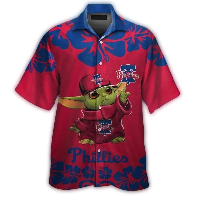Philadelphia Phillies Baby Yoda Floral Hawaiian Shirt 1.jpg