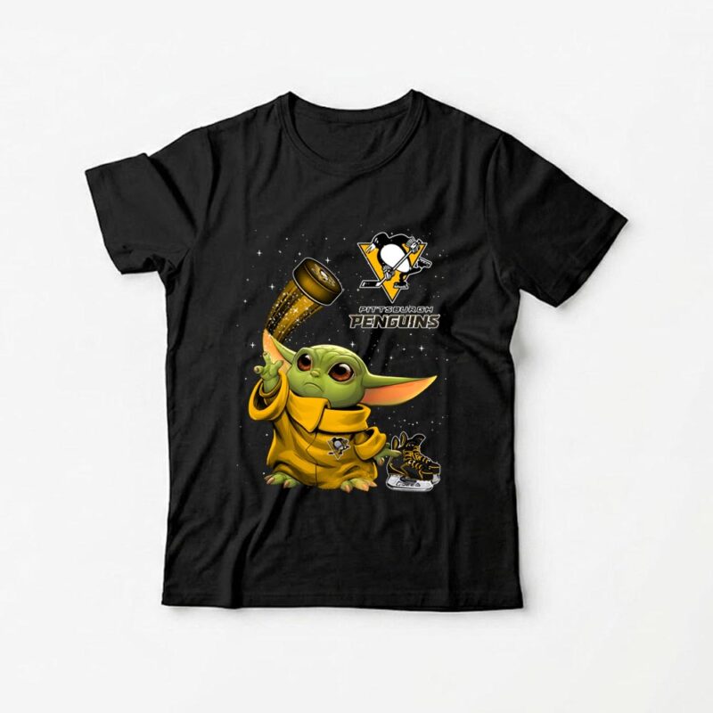 Pittsburgh Penguins Baby Yoda Hockey Star Wars Crossover shirt 2
